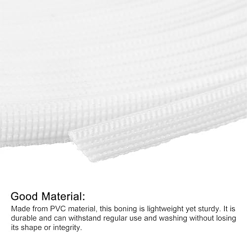 Miniatura 3 de uxcell Deshuesado para coser, 1 pieza de 25 yardas y 0.236 in  corsé de poliéster de alta densidad para vestido de novia, vestido de novia (blanco)