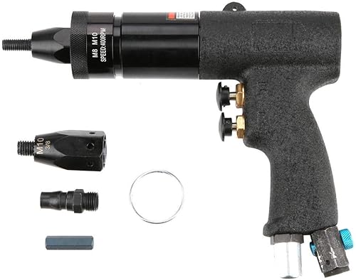 Pistola de remachadora de aire negro Tuerca de extracción automática neumática remachadora herramienta (M8/M10)