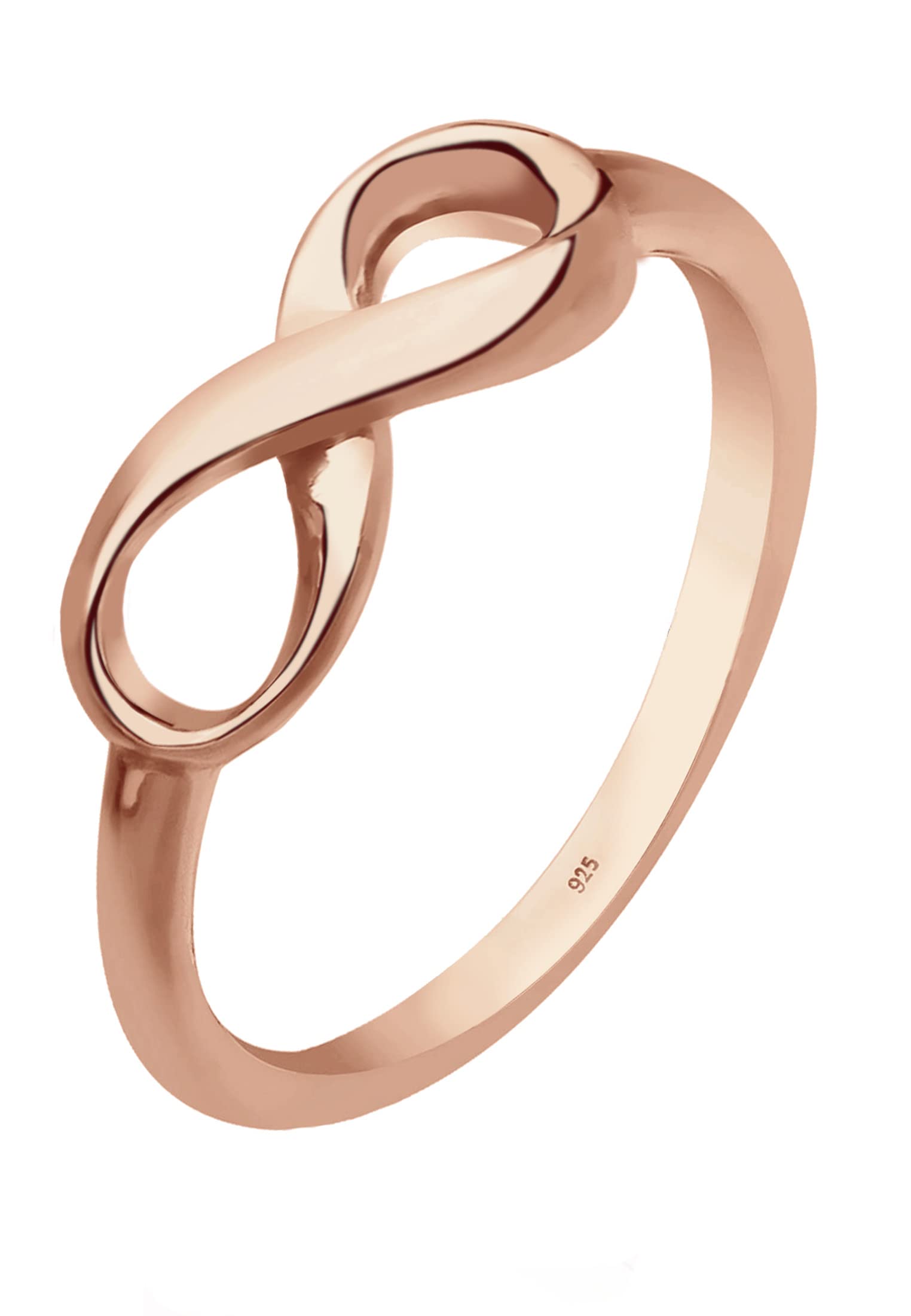Elli Women's 925 Sterling Silver Rose Gold plated Infinity Symbol Ring, Size N