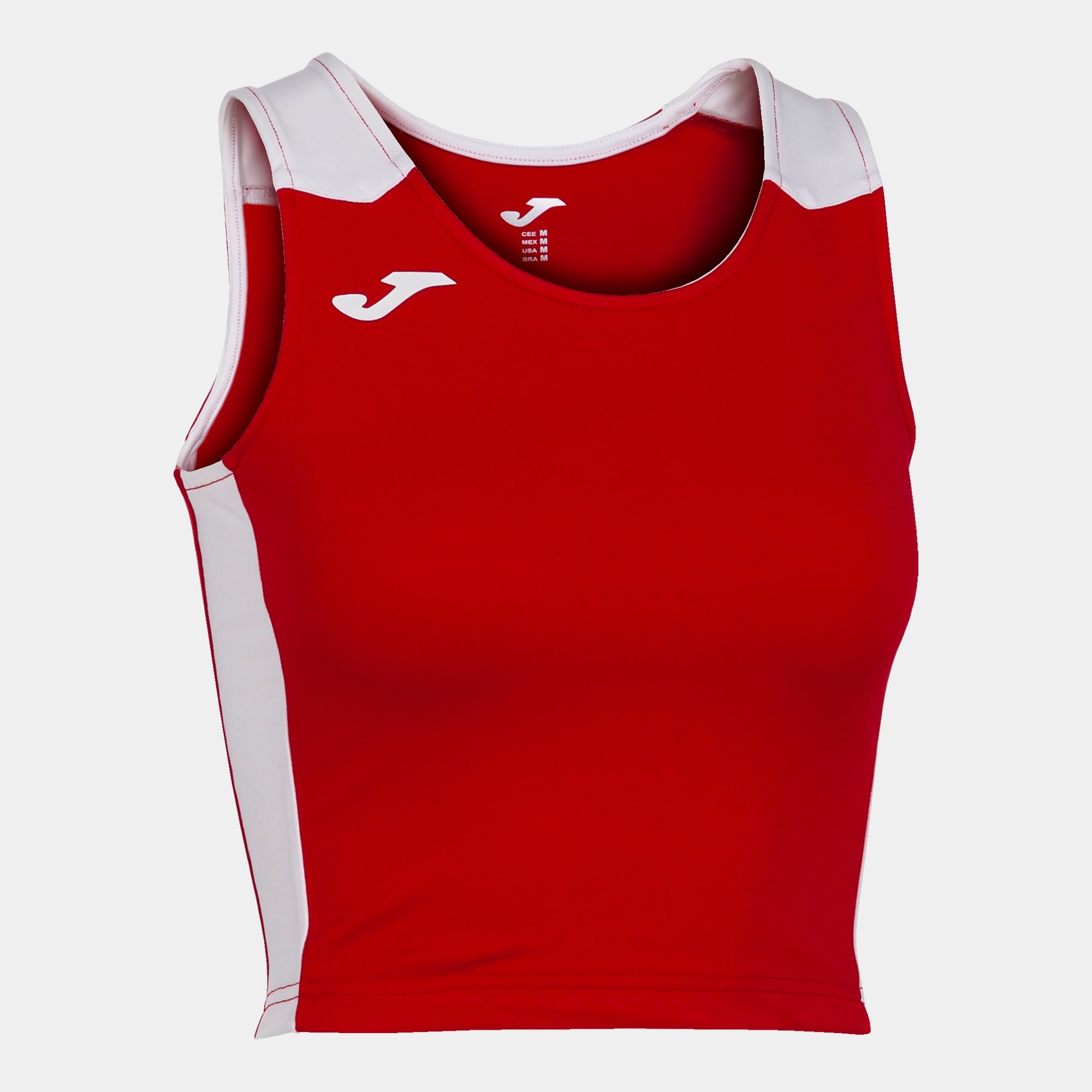 Joma Women's Running Top, XS - XL, Lightweight and Breathable Sports Bra - Record II RED White