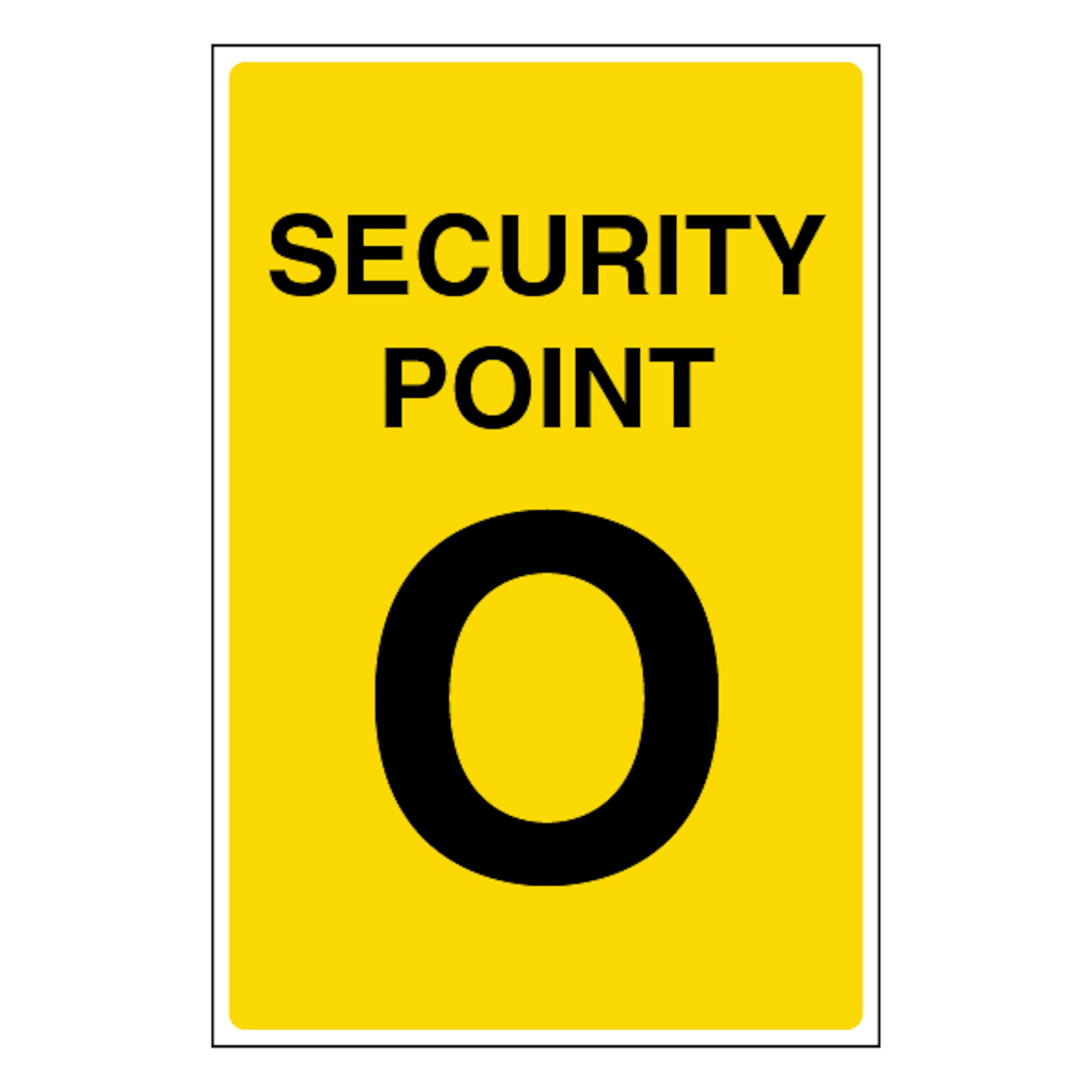 V Safety Security Point O 200 x 300mm - 1mm Rigid Plastic