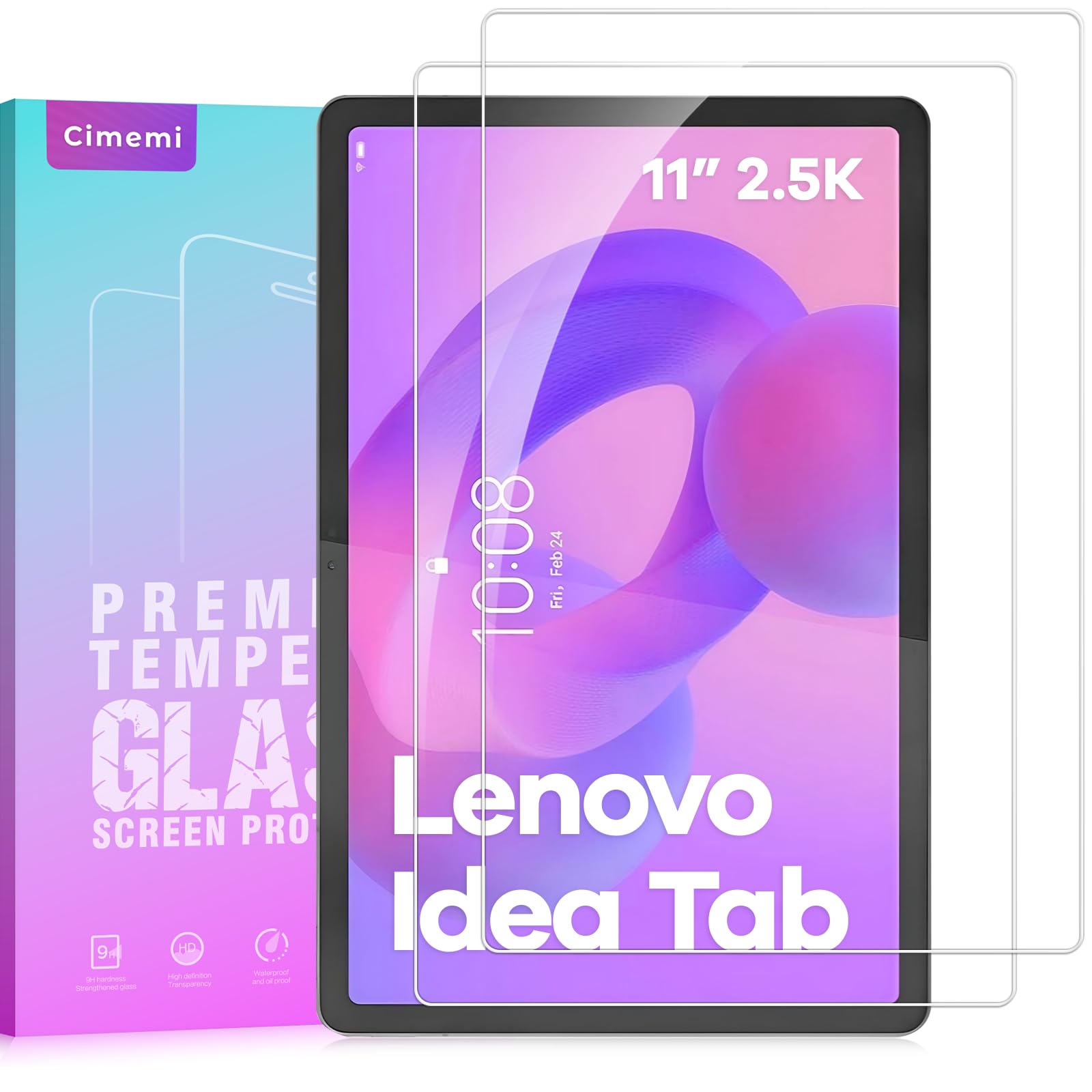 Pellicola in Vetro Temperato 9H per Lenovo Idea Tab 11" 2025, Antigraffio HD-Clear, 2 Pezzi
