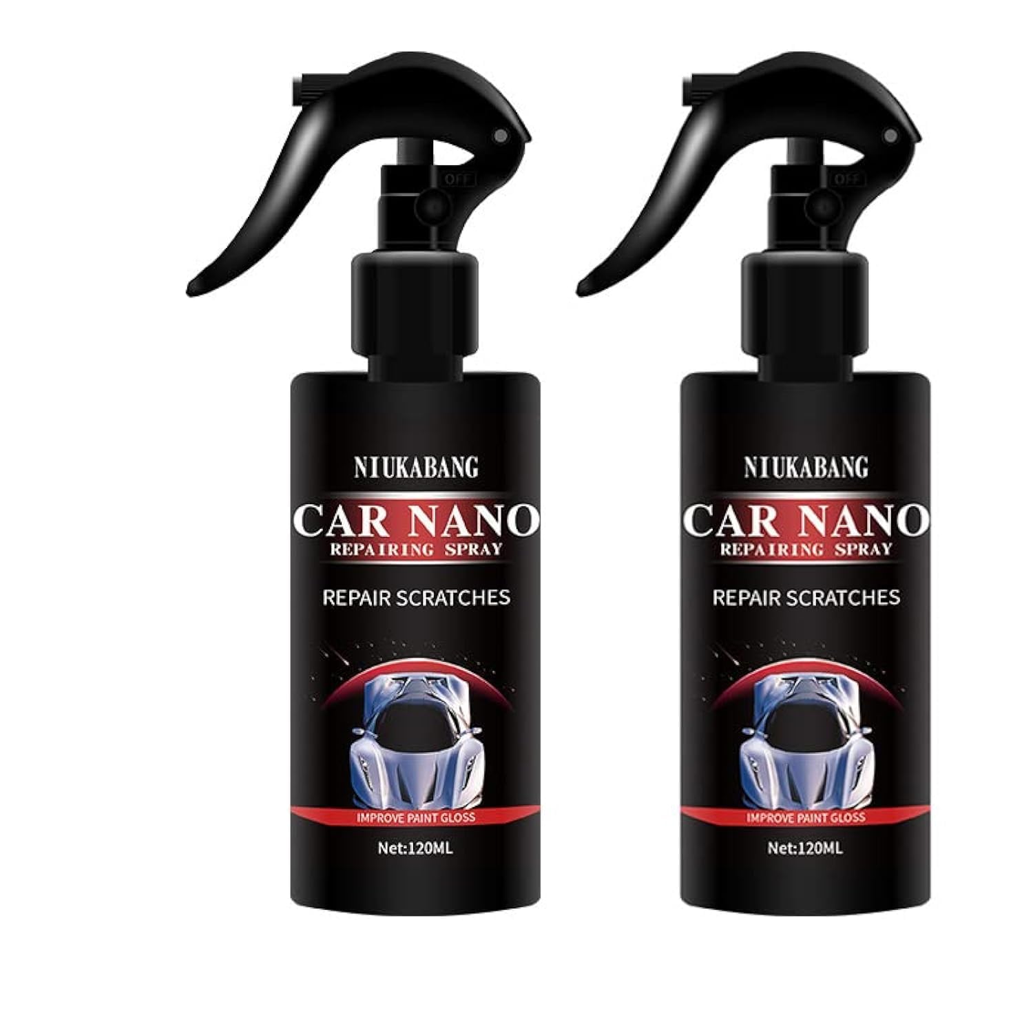 FARSH Nano Spray for Cars, 2pcs Car Scratch and Mark Repair Nano Spray, Repair of Fine Scratches and Polishing Spray, Protection&Swirl Waterless Detailer Spray for Car Detailing (120ML*2)