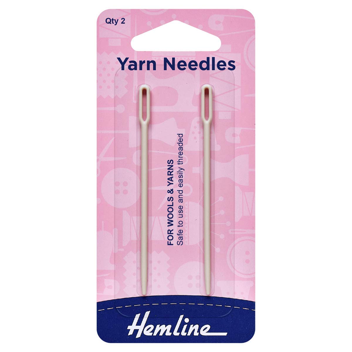 Hemline Blue Plastic Yarn Needles For Sewing Wool