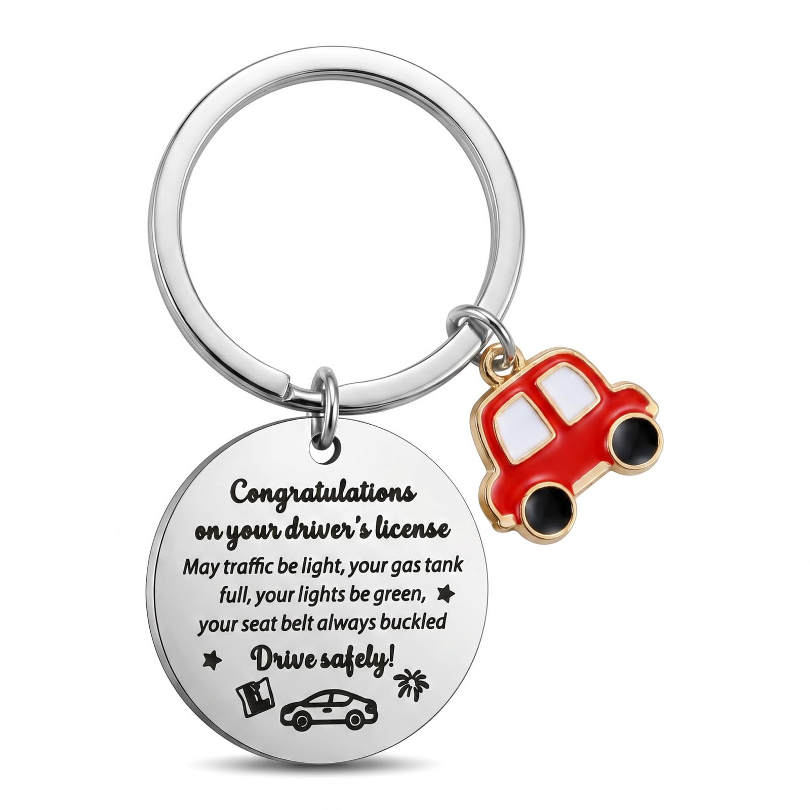 Kemay Passed Driving Test Gifts for Women Men - New Driver Gifts Congratulations on Passing Your Driving Test Keyring - 17th Birthday Learner Driver Gifts Drive Safe Keychain Present