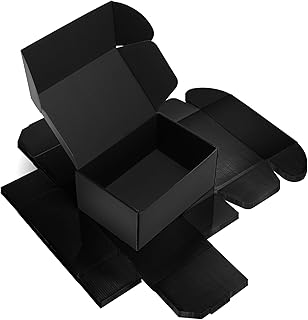 Rempry 6 Pack 9x6x4 Black Shipping Boxes, Small Cardboard Mailer Boxes for Small Business Shipping Packaging