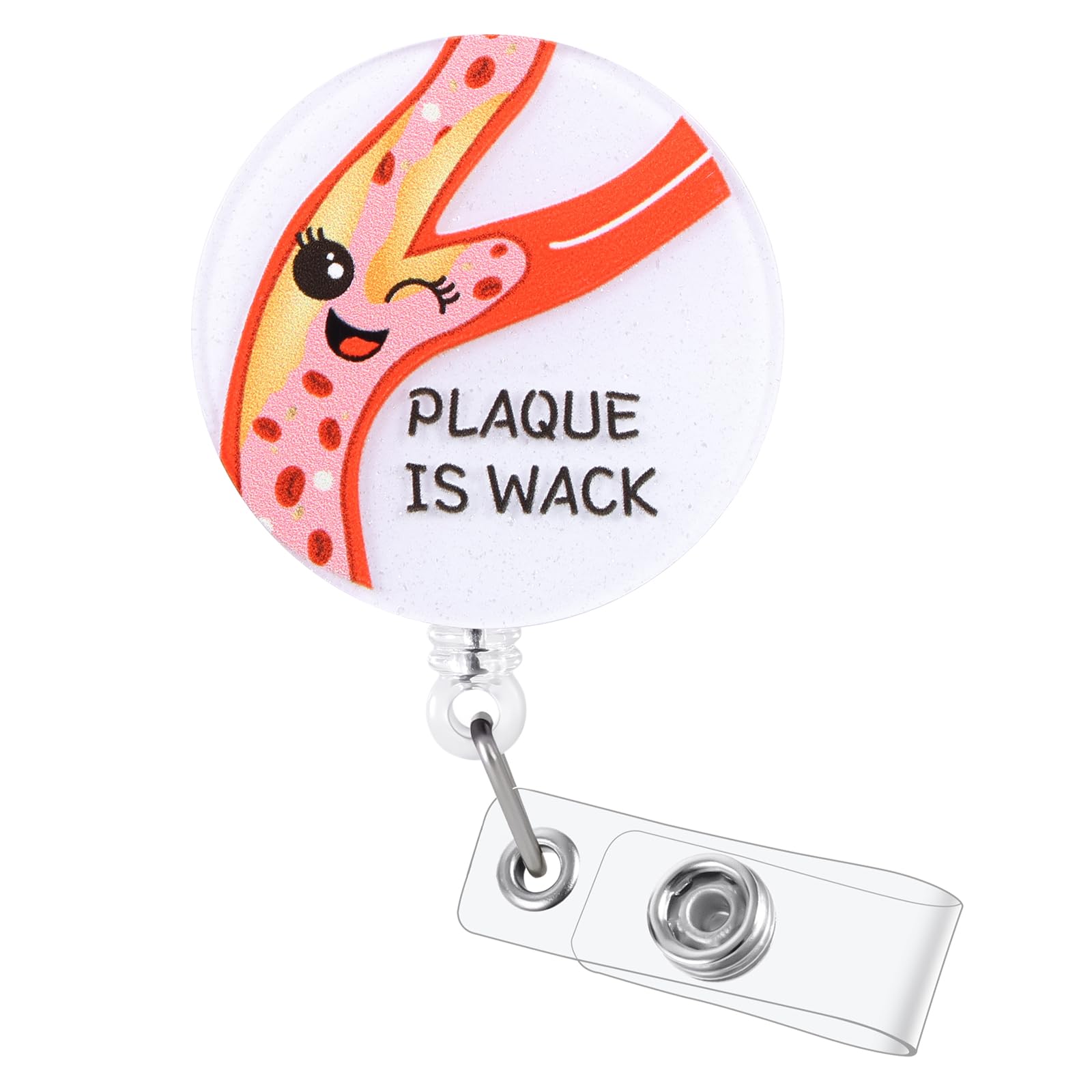 Plaque is Wack Funny Nurse Badge Reel, Vascular Surgery ID Name Badge Holder with Retractable Clip, Cardiology Badge Clip for RN CNA LPN LVN Medical