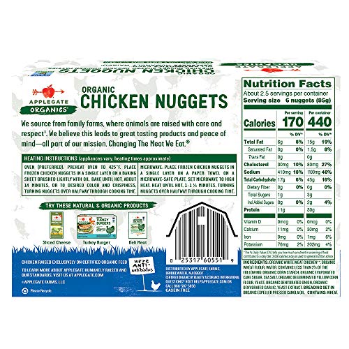 Applegate, Organic Chicken Nuggets, 8Oz (Frozen) #TOP1