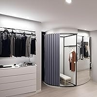 Vista 5 de Lvrunben Vestidor portátil con protección de privacidad, vestidor de esquina de pared en forma de C, vestidor para divisor de habitación, centro