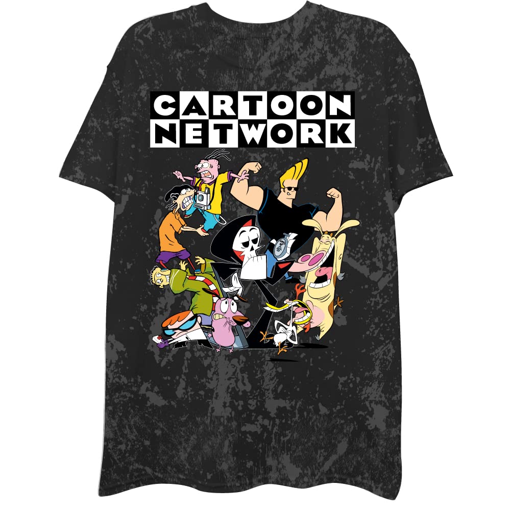 Cartoon NetworkMens Throwback Shirt - Jonny Bravo and Dexter's Laboratory Tee - Classic Tie Dye T-Shirt