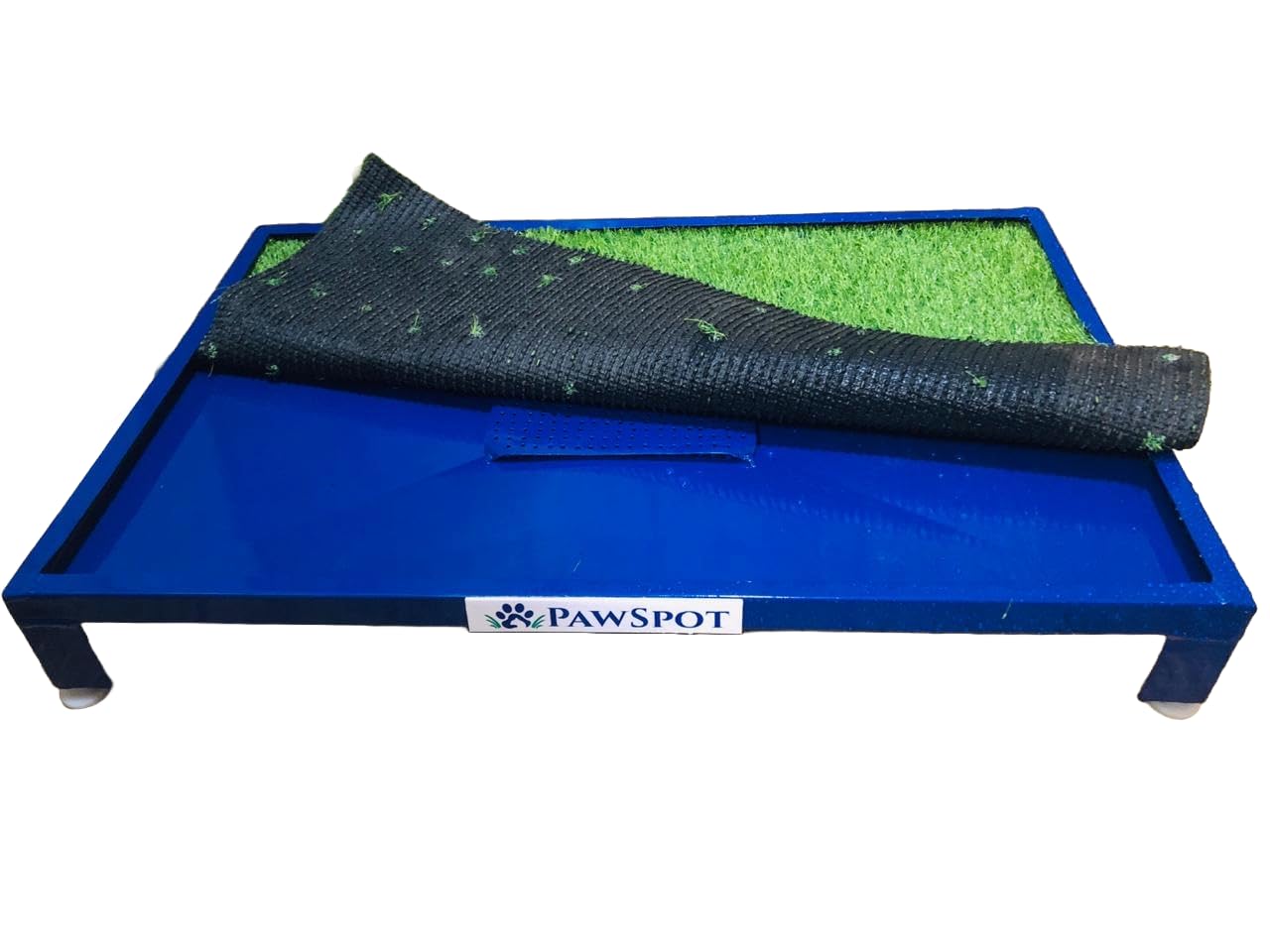 44x36 inch Large PAWSPOT Dog Toilet (Aluminium Metal Litter Tray + 1 pc Artificial Grass + 1 Pipe to Drain Connection) Wash mat in Tray. Indoor/Outdoor Potty, Waterproof, Weatherproof. 3 Sizes Option