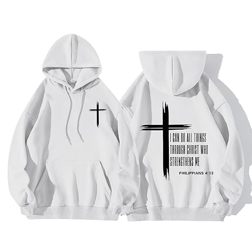 KEEVICI Christian Graphic Hoodies For Teen Boys Jesus Hoodie Faith