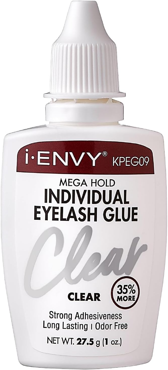 i-Envy by Kiss False Eyelash Adhesive Mega Hold Eyelash Adhesive Glue for Individual Cluster Lashes DIY Lash Extensions–Strong, Long Lasting Hold (Clear)