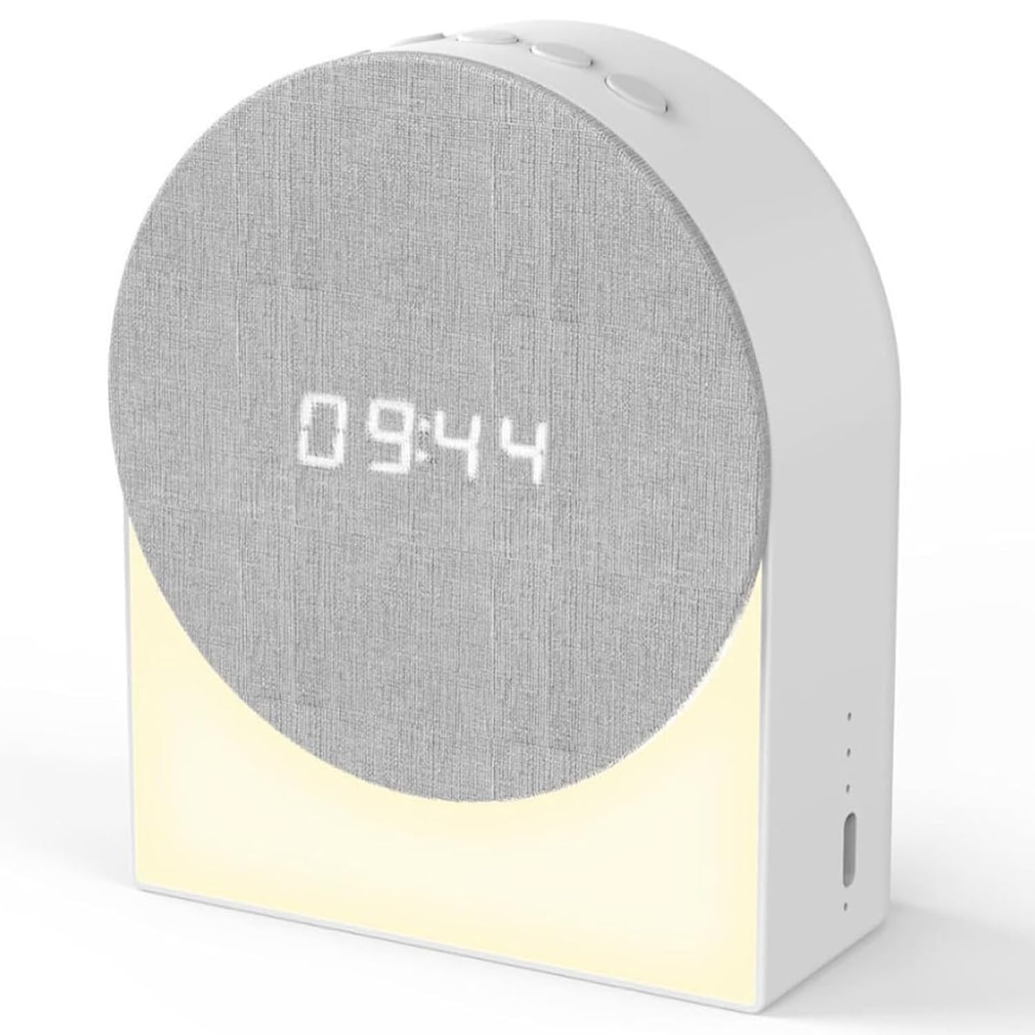 White Noise Machine for Baby Sleep with Night Light – 6 Soothing Sounds, Sleep Timer, Time Display, Alarm Function, Bluetooth Speaker, Ideal for Kids, Adults (White)