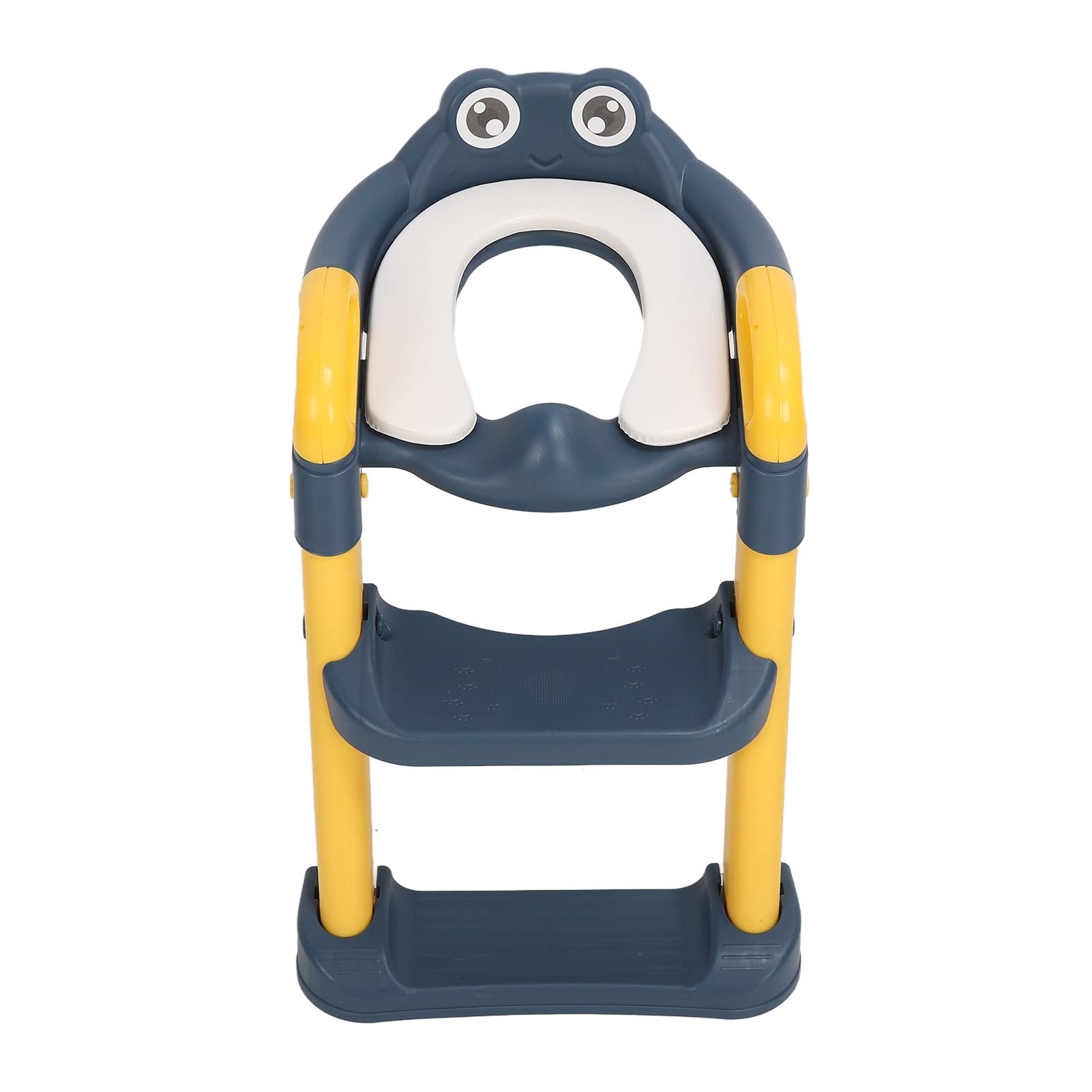 Asiento de Inodoro para Niños con Escalera Ajustable para Niños Pequeños, Cojín Suave de PVC, 1 Unidad (YELLOW)