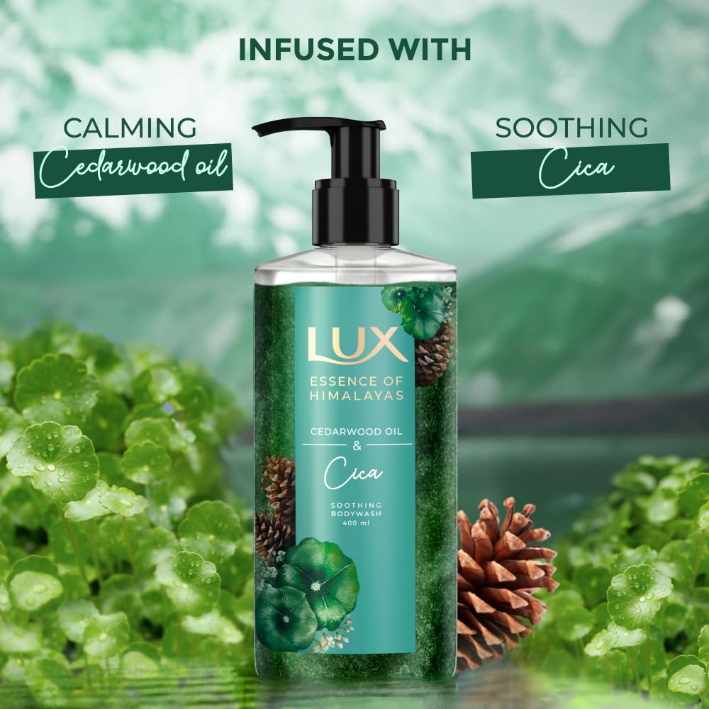 Lux Essence of Himalayas | Cedarwood Oil & Cica|100% Natural himalayan oil | Soothing Body Wash 400 ml 1