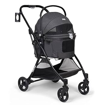 ペット カート キャリー 黒 小動物 ワンタッチ折 前輪360° 後輪ブレーキ付 Amazon.co.jp: ペットカート 分離型 折りたたみ 前輪360°後輪