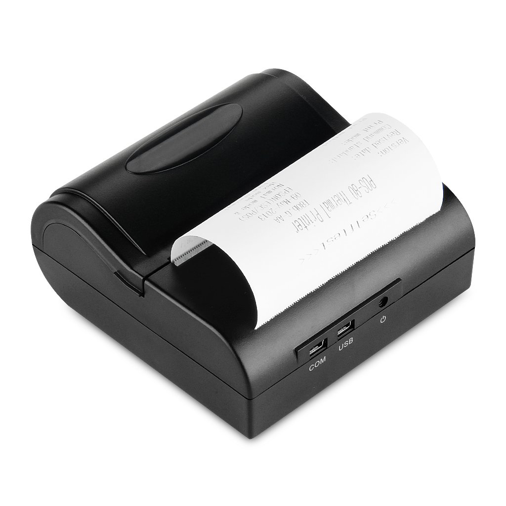 Excelvan Wireless Bluetooth Stampante Termica Portatile Dot Stampante POS 80mm Ricevuta Scontrino USB ESC/POS/STAR per Android Cellulare o Tablet (80mm)