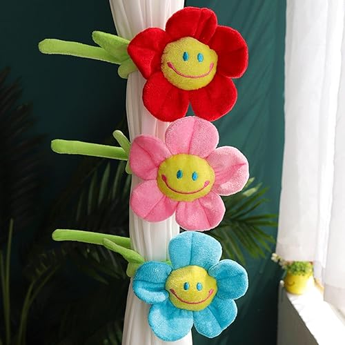 Miniatura 5 de Justkeji Flor artificial de peluche, ramo de girasol de felpa con tallos flexibles, flores rellenas para decoración del hogar para bodas, fiestas,