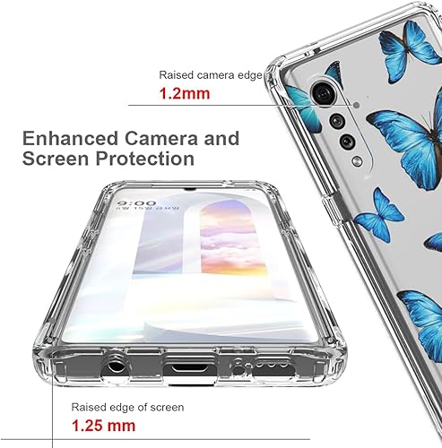 Miniatura 2 de sidande Funda para LG Velvet Case (2020), para LG Velvet 5G Case para niñas, cuerpo completo, a prueba de golpes, transparente, floral, suave,