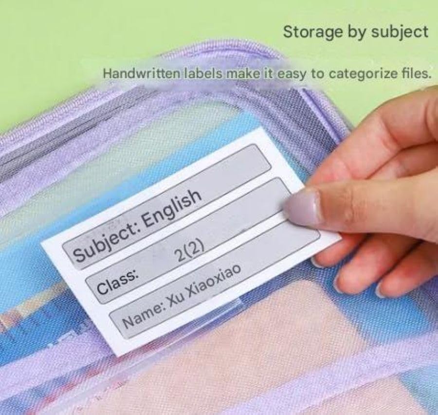 Image of Thickened Mesh Document Bag Folder, Waterproof A4 Size File Organizer with L-Shaped Zipper, 3-Layer Separation, Transparent Storage Pouch with Pastel Trim, 23.5x31x4cm