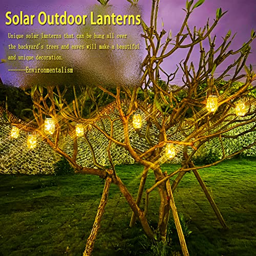 Cooo 12 Pack Crystal Glass Solar Lanterns Outdoor Waterproof 30Led Mason Jar Lights Solar Powered Garden Handmade Wall Lighting Fixtures(Just A Little More thumb #4