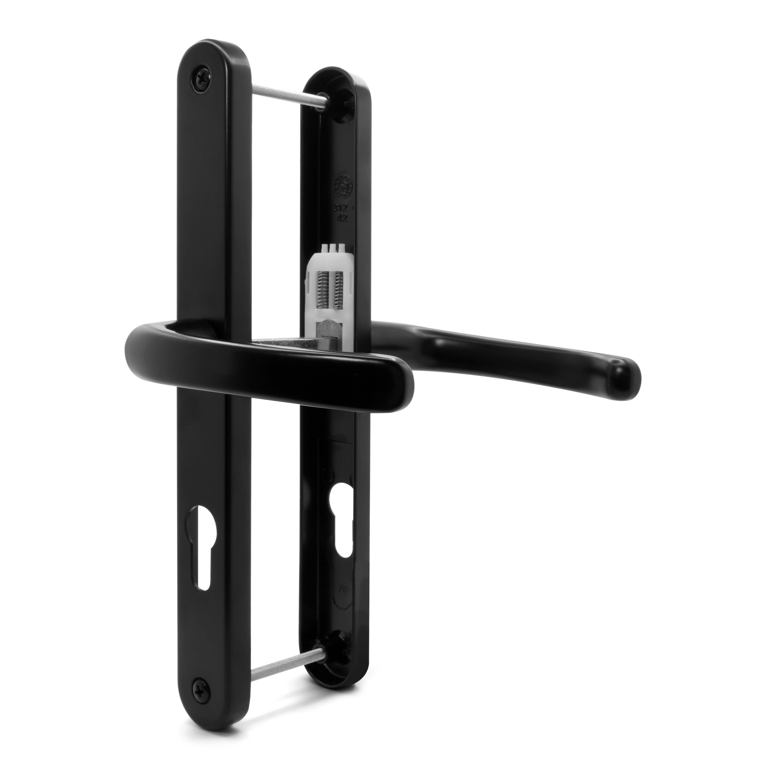 TSS UPVC Door Handle Set, Lever/Lever, 170 PZ Centres, 240 Screw to Screw, 270x32 Backplate, Black, 92mm PZ (Centres)