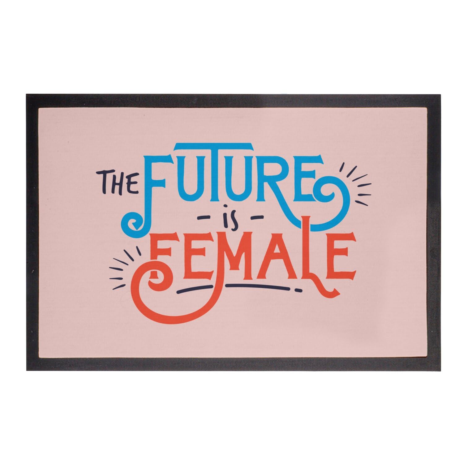 Paillasson original rose The Future is Female | Tapis de porte 75x50cm de qualité