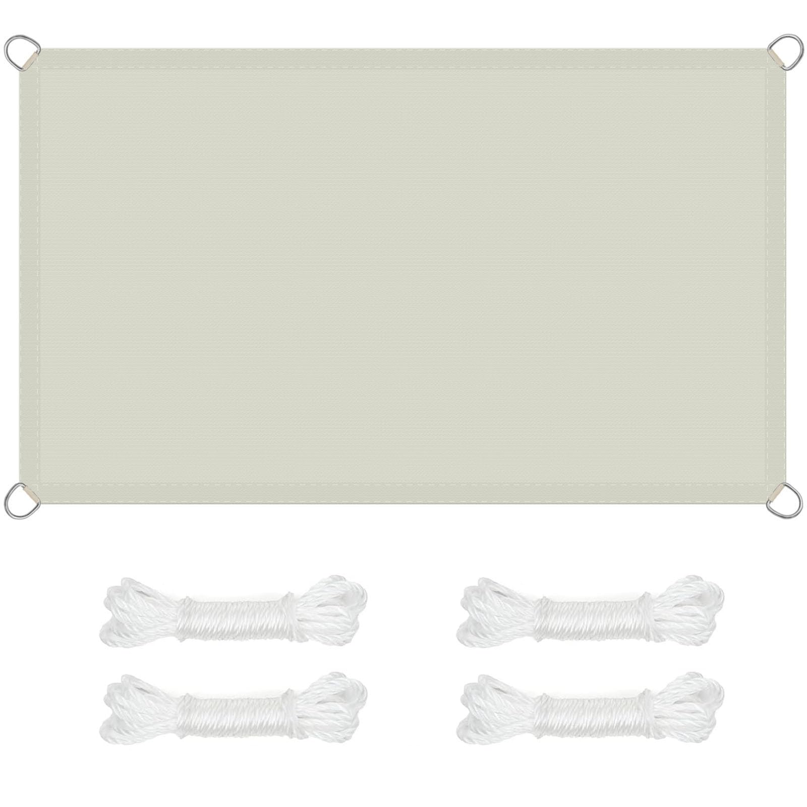 Voile d'ombrage polyester beige haute densité avec kit complet