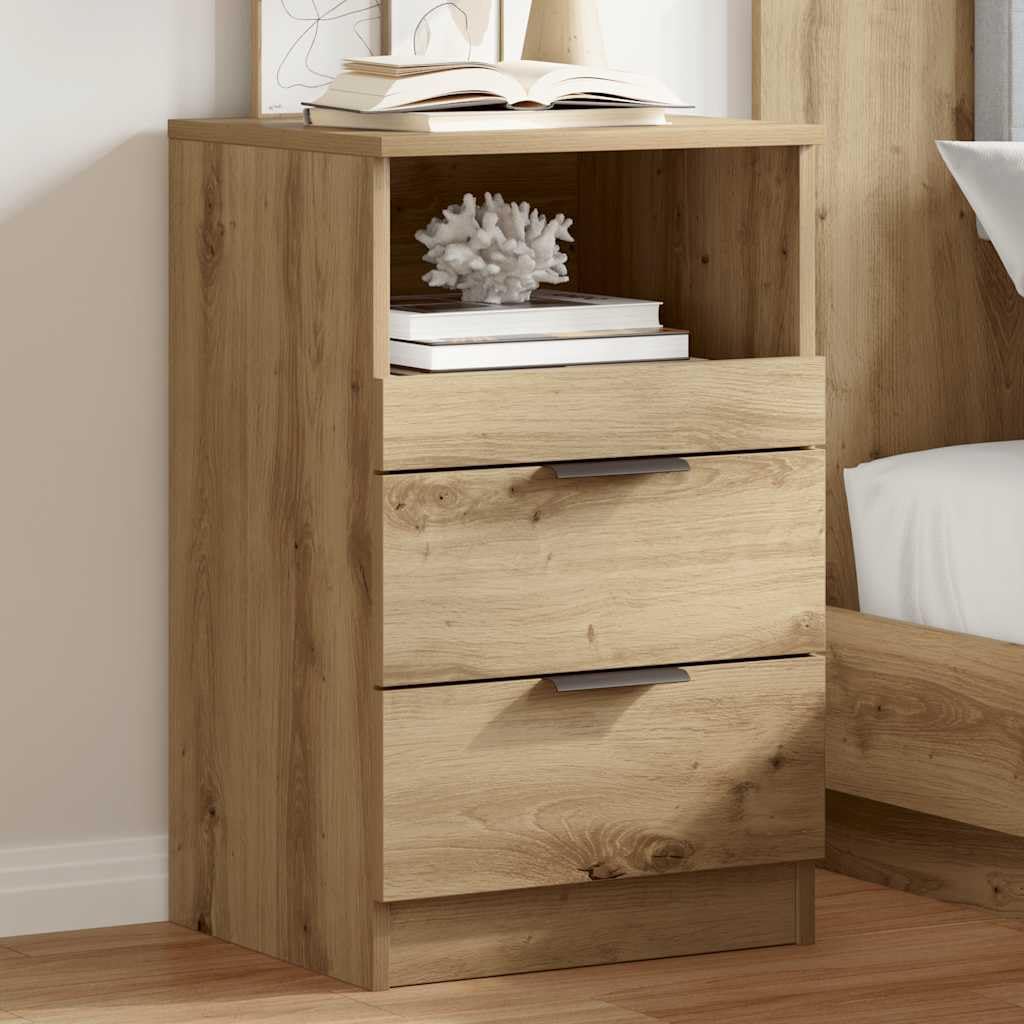 Table de chevet bois d'ingénierie 40x36x65 cm pour rangement de chambre et salon