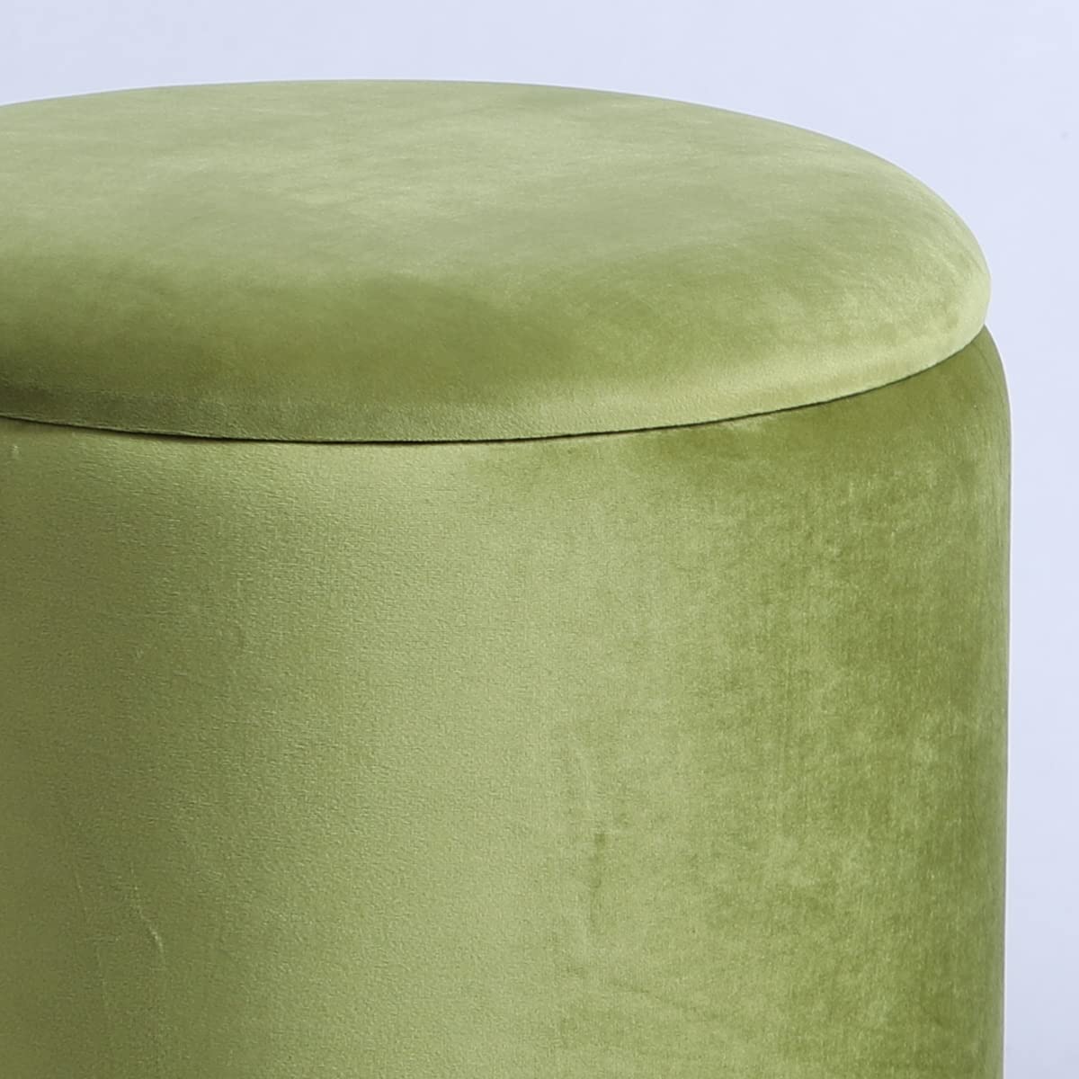 Yellowshop | Set 2 Pouf contenitore in velluto base metal Pelin Grigio chiaro, Lavanda, Nero, Verde acido (Verde acido)