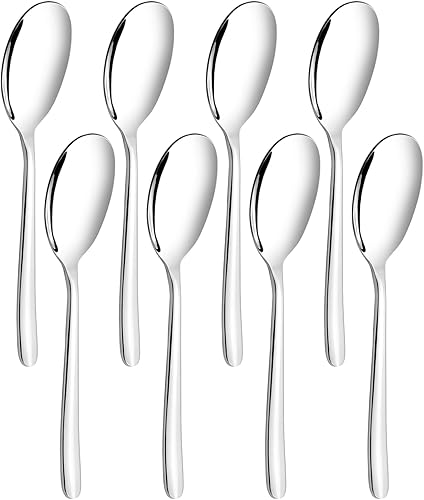 8 cucharas grandes para servir bufés, cucharas de servir de acero inoxidable