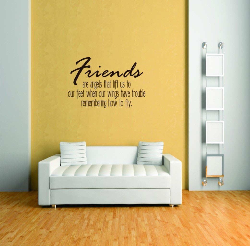 Design With Vinyl Home Wall Decals - Friends are Angels That Lift Us Removable Wall Sticker Home Decoration - Size: 22 in X 32 in