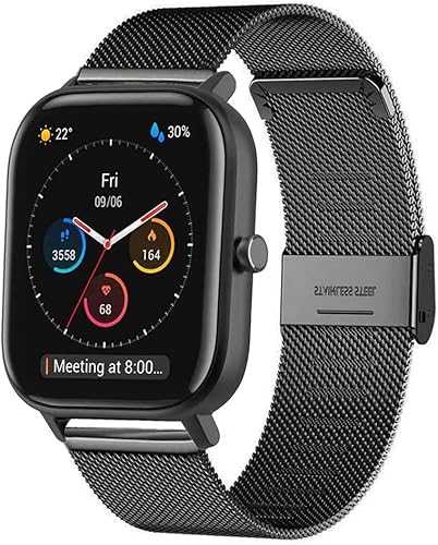 Correa de repuesto para Amazfit GTS22 Mini2e34 Mini4, correa de repuesto de malla de acero inoxidable para Amazfit BipBip U ProBip 33 Pro