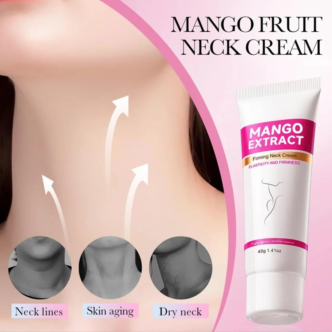 HOUSN Crema Collo Crema Antirughe Donna al Mango Idratante Intenso Anti-Secchezza Rassodante per Pelle del Collo Liscia e Compatta