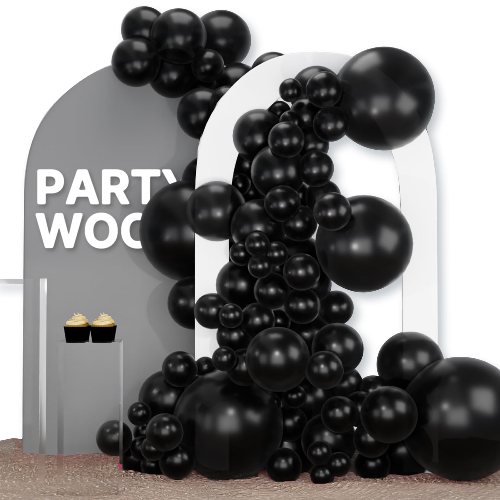 Amazon.com: PartyWoo Black Balloons, 120 pcs Matte Black Balloons ...