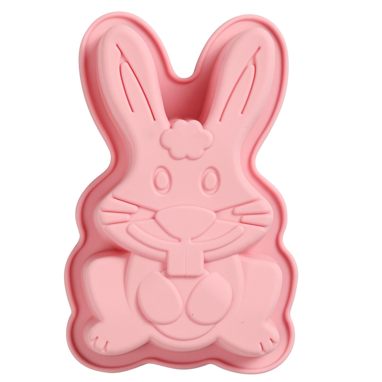 WishesMar Rabbit Shape Silicone Mould Fluted Cake Mold Nonstick Baking Cake Tin Reusable Cake Pan for Kitchen Creation Fun