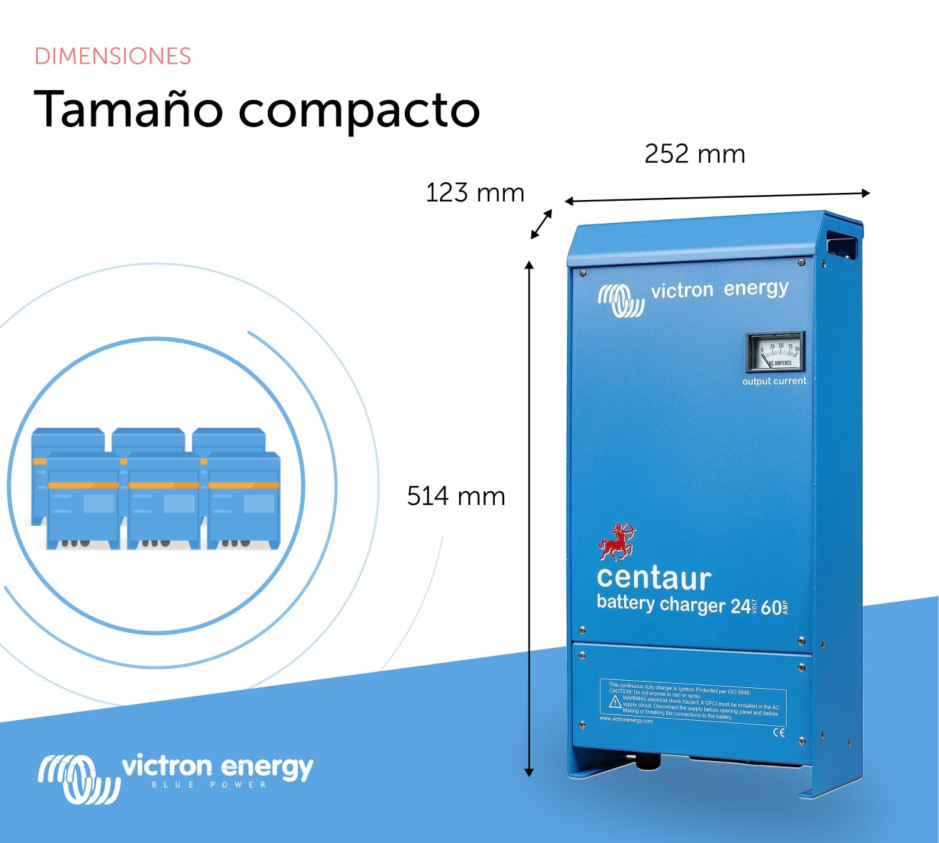 Victron Energy Centaur 24-Voltios 60 amperiosCargador de Batería de 3 Bancos
