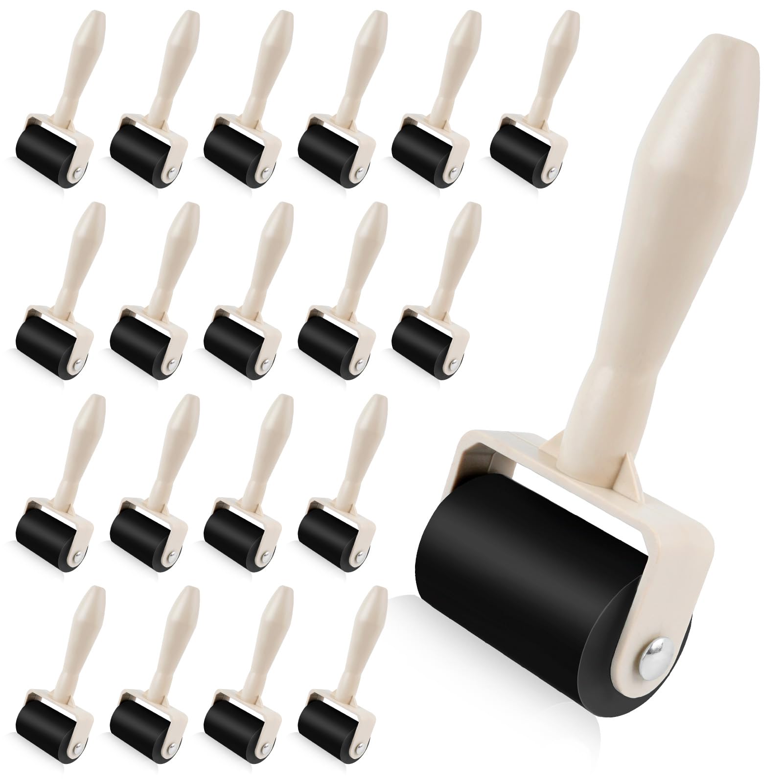 Supkiir 20Pcs Rubber Brayer Roller, 1.4Inch Ink Roller for Crafting, Anti Skid Glue Roller Applicator Printmaking Supplies for DIY Wallpapers Stamping Scrapbooks