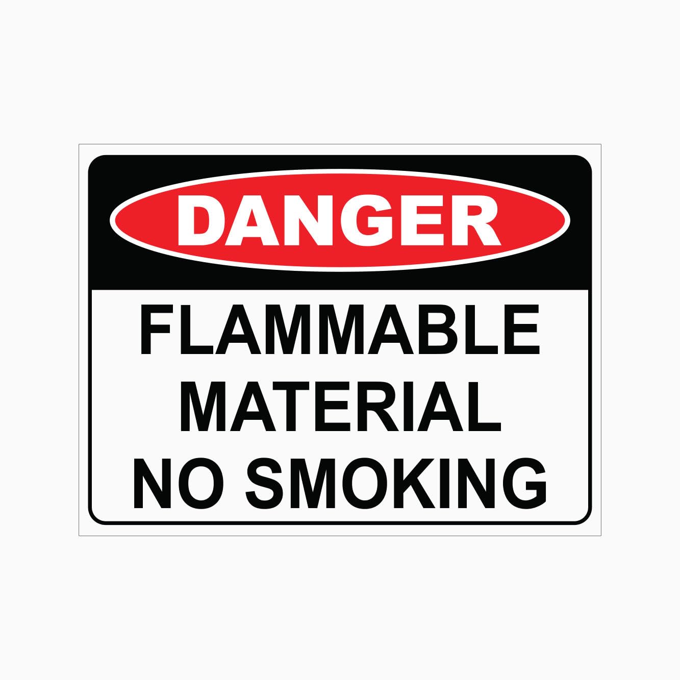 DANGER FLAMMABLE MATERIAL NO SMOKING Sign Workplace Metal Tin Sign 8 x 12 inch for Industrial & Commercial Series