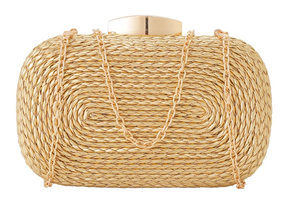 Straw Clutch Purses for Women Vintage Summer Straw Beach Bag Wicker Rattan Envelope Clutch Evening Purse for Wedding