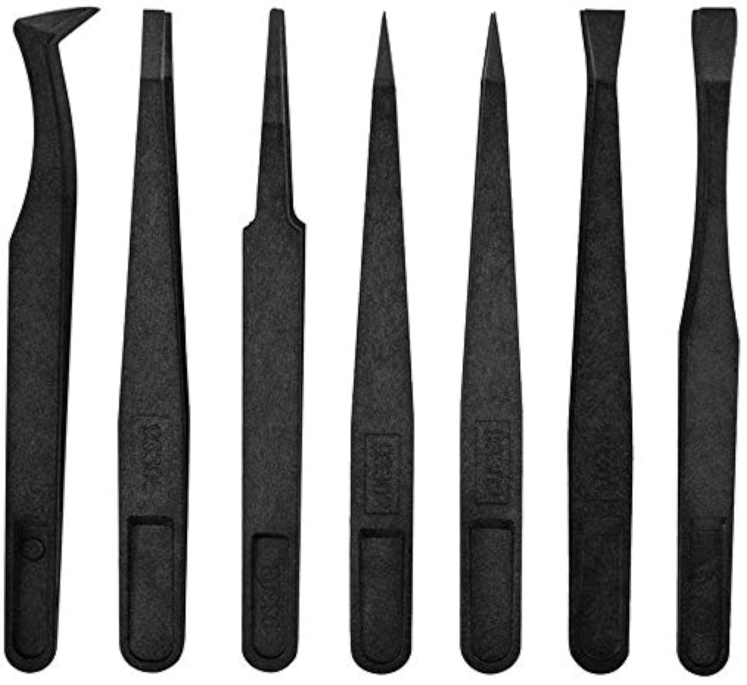 7pcs Precision Anti-static Tweezers, Marrywindix Plastic Tweezers for Electronics Jewelry-making Repairing