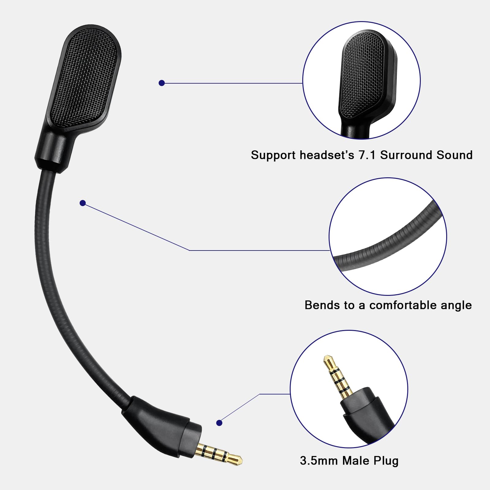 Kwmicrofoon Voor Kingston HyperX Cloud III Headset | Zwart | 10cm