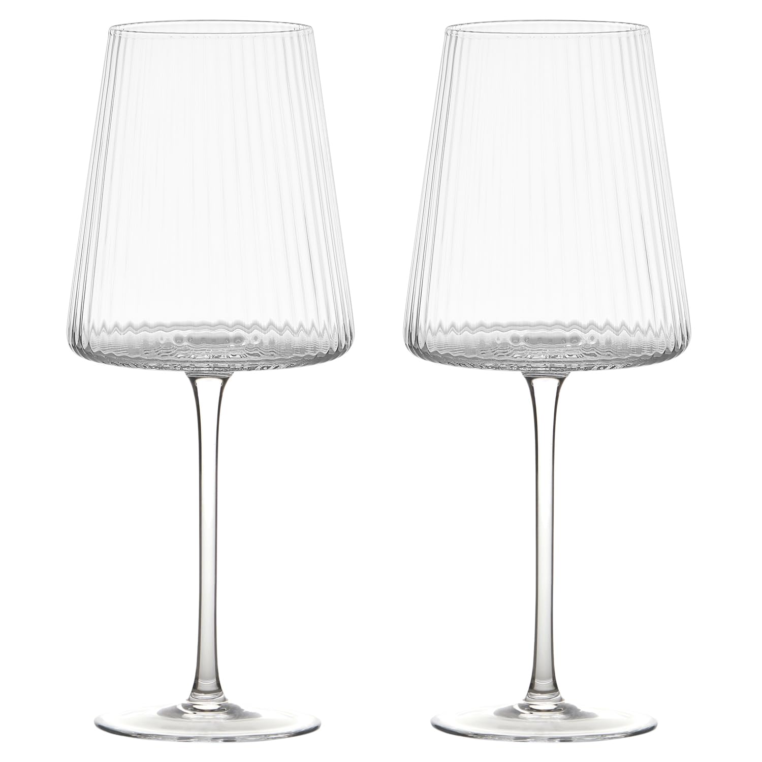 Anton Studio progetta bicchieri da vino fatti a mano Empire perfetti per vino rosso, vino bianco, acqua o bevande - 450 ml - Trasparente - Set di 2 eleganti bicchieri da vino