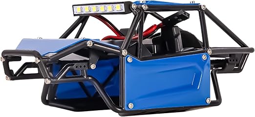 INJORA 34g Rock Buggy Body Shell Nylon Chassis Kit for SCX24 C10 JLU Bronco Base Camp Axial 1/24 RC Crawler Car Upgrade (Blue