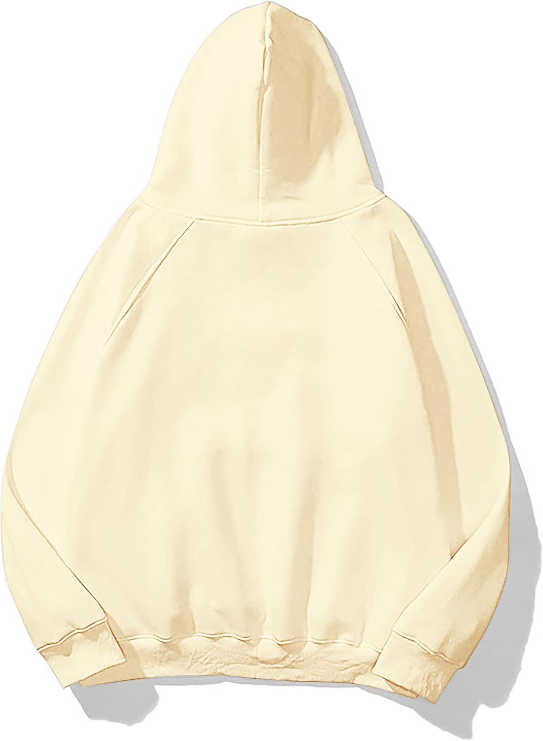 Lauweion Women Solid Basic Fleece Letter Loose Hoodie Sweatshirt Long Sleeve Kangaroo Pocket Drop Shoulder Pullovers Top - Image 4