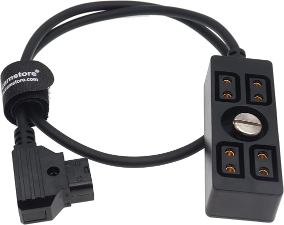 Multicolor D-tap to 4 Port P-tap D tap Splitter Cable 1/4 Screw for Photography Power, Ptap Dtap Fourway Splitter Receptacle