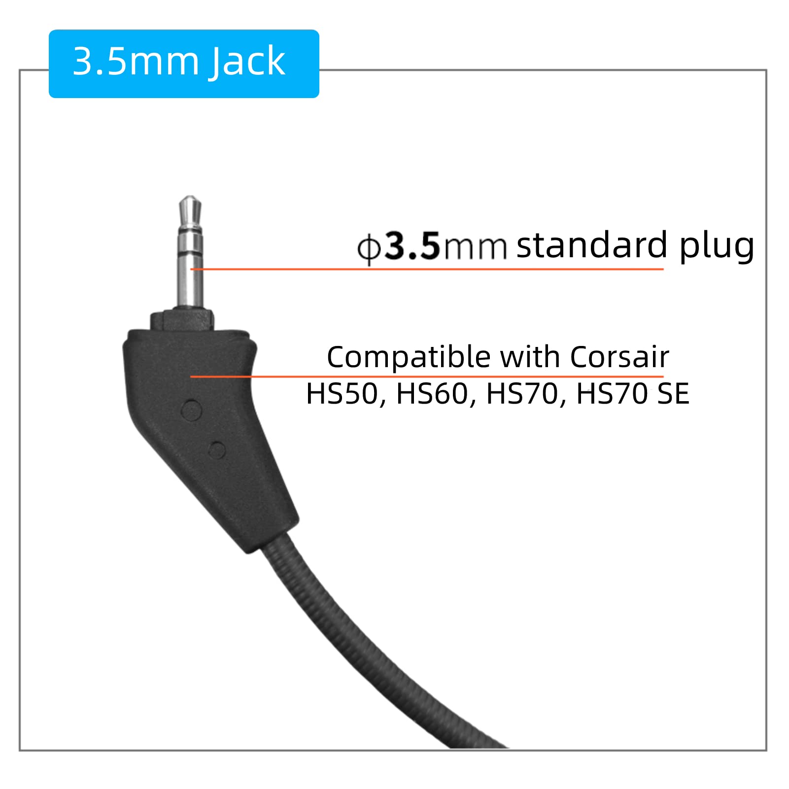 Yunseity Micrófono de Juego de Repuesto Compatible con Corsair HS50 HS60 HS70 HS70 SE Reemplazo de Cancelación de Ruido Micrófono de Juego Claro Micrófono de Sonido de Juego