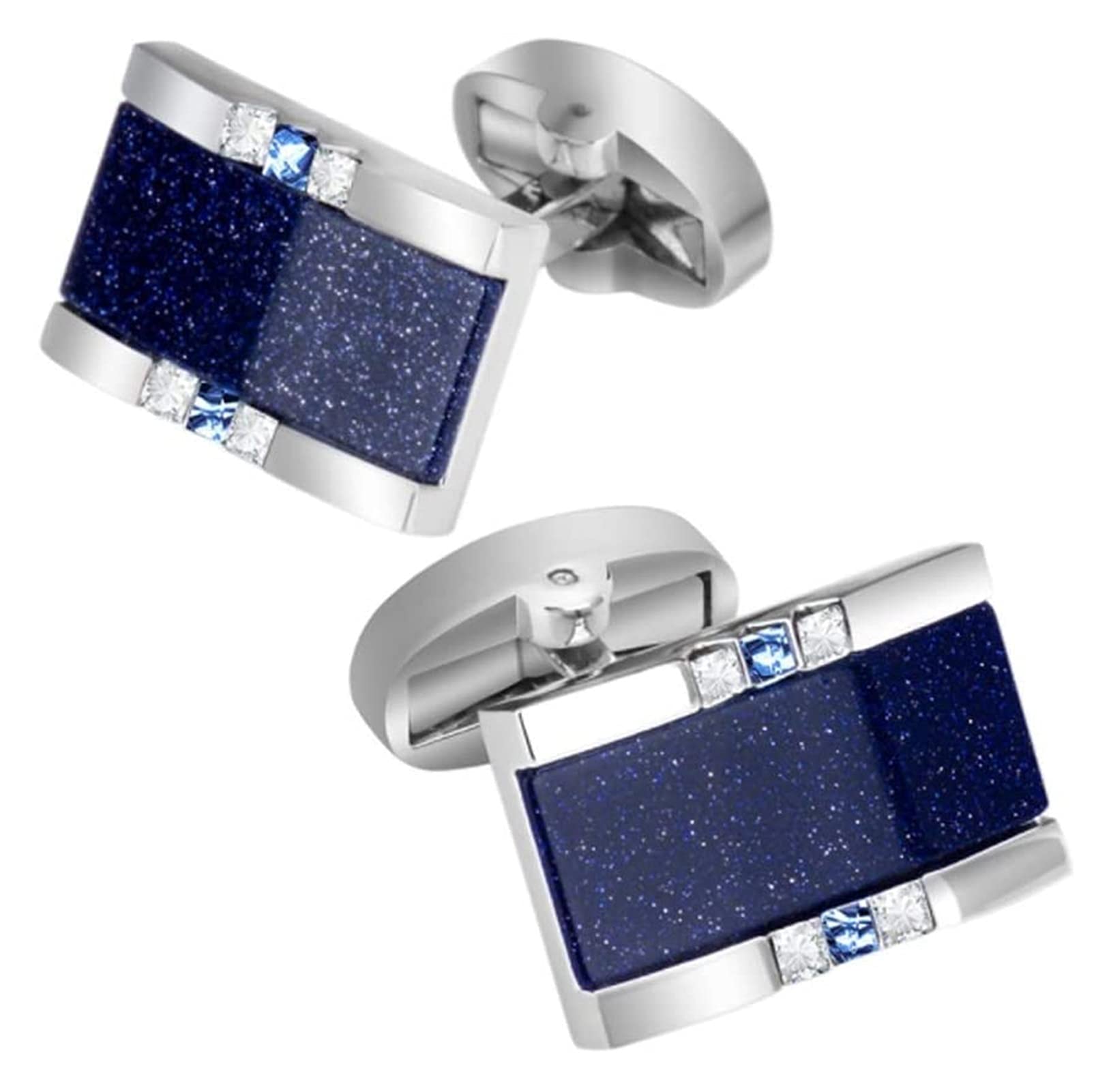 WAAZI Gemelli da Uomo Stile Elegante Polsino Low-Key Stella Pietra Gemelli per Camicia da Uomo Marca Polsini Bottoni Gemelli Quadrati Regalo Gioielli da Uomo