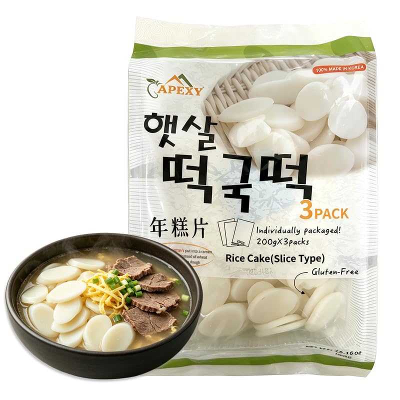 Amazon.com: APEXY Sliced Korean Rice Cakes for Tteokguk Soup
